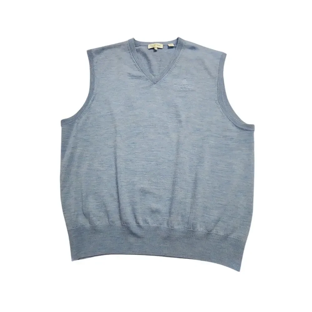 Peter Millar Italian Merino Wool Clear Creek Tahoe Golf Light Blue Vest Top XXL